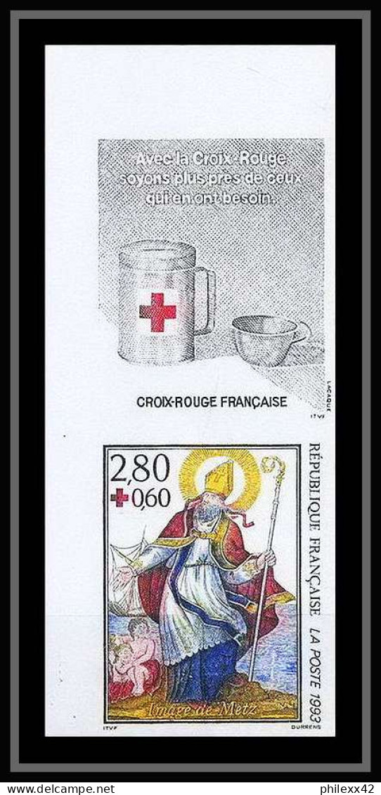 France N°2853 Croix Rouge (red Cross) 1993 Imagerie De Metz Saint Nicolas Non Dentelé ** MNH (Imperf) Avec Vignette - 1991-2000