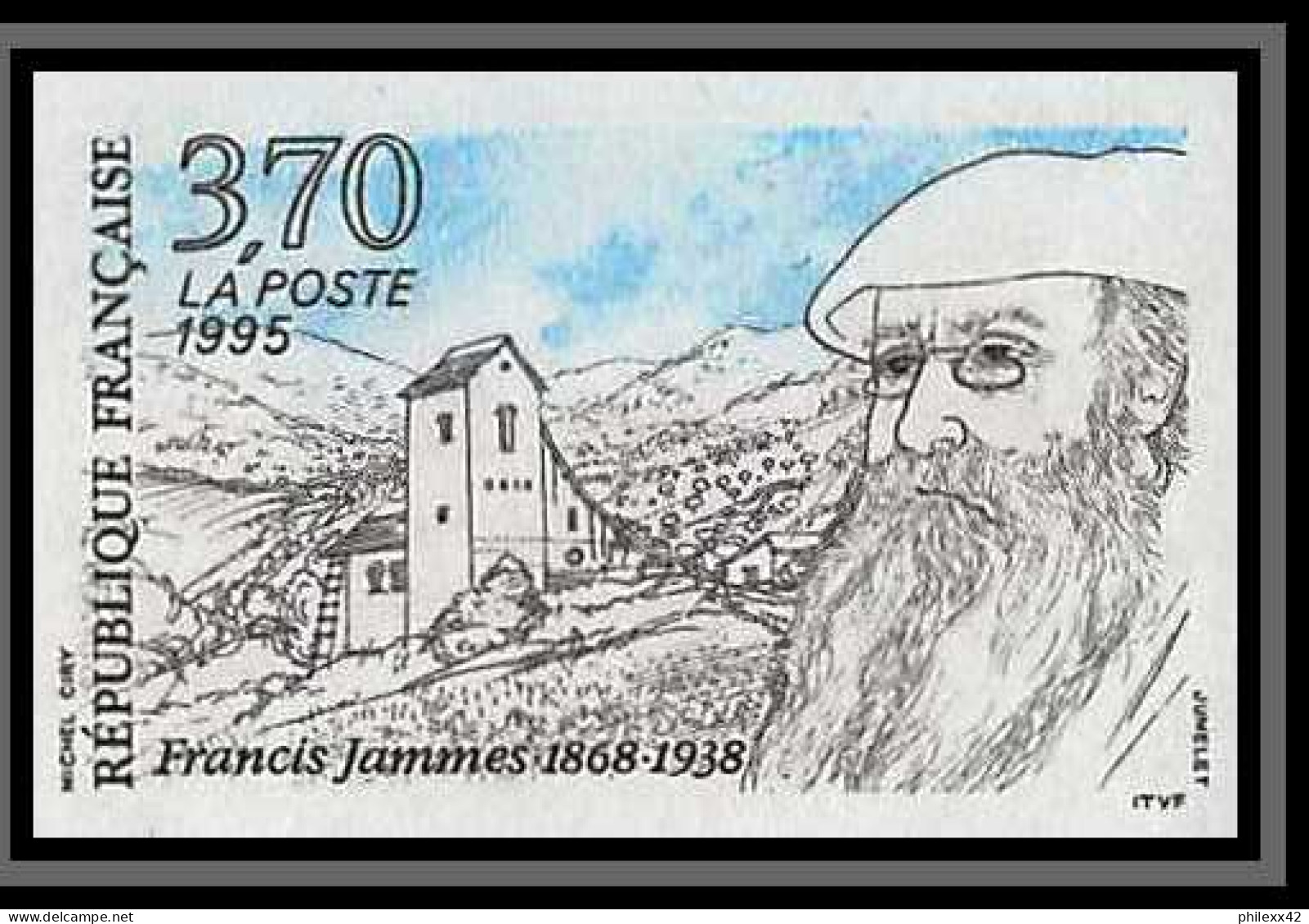 France N°2983 Francis Jammes écrivain Writer Non Dentelé ** MNH (Imperf) - 1991-2000