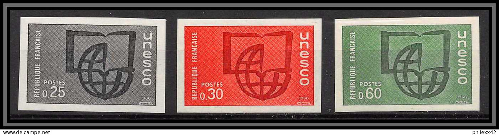 France Service N°36/38 Cote 210 Unesco Alphabétisation Non Dentelé ** MNH (Imperf) Discount Promo  - 1961-1970