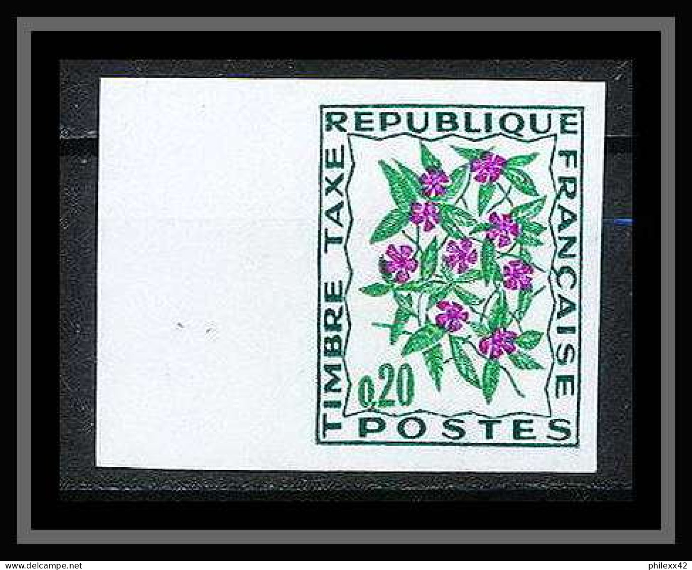 France Taxe N°98 Pervanche Periwinkle Fleurs (plants - Flowers) Non Dentelé ** MNH (Imperf) - 1961-1970