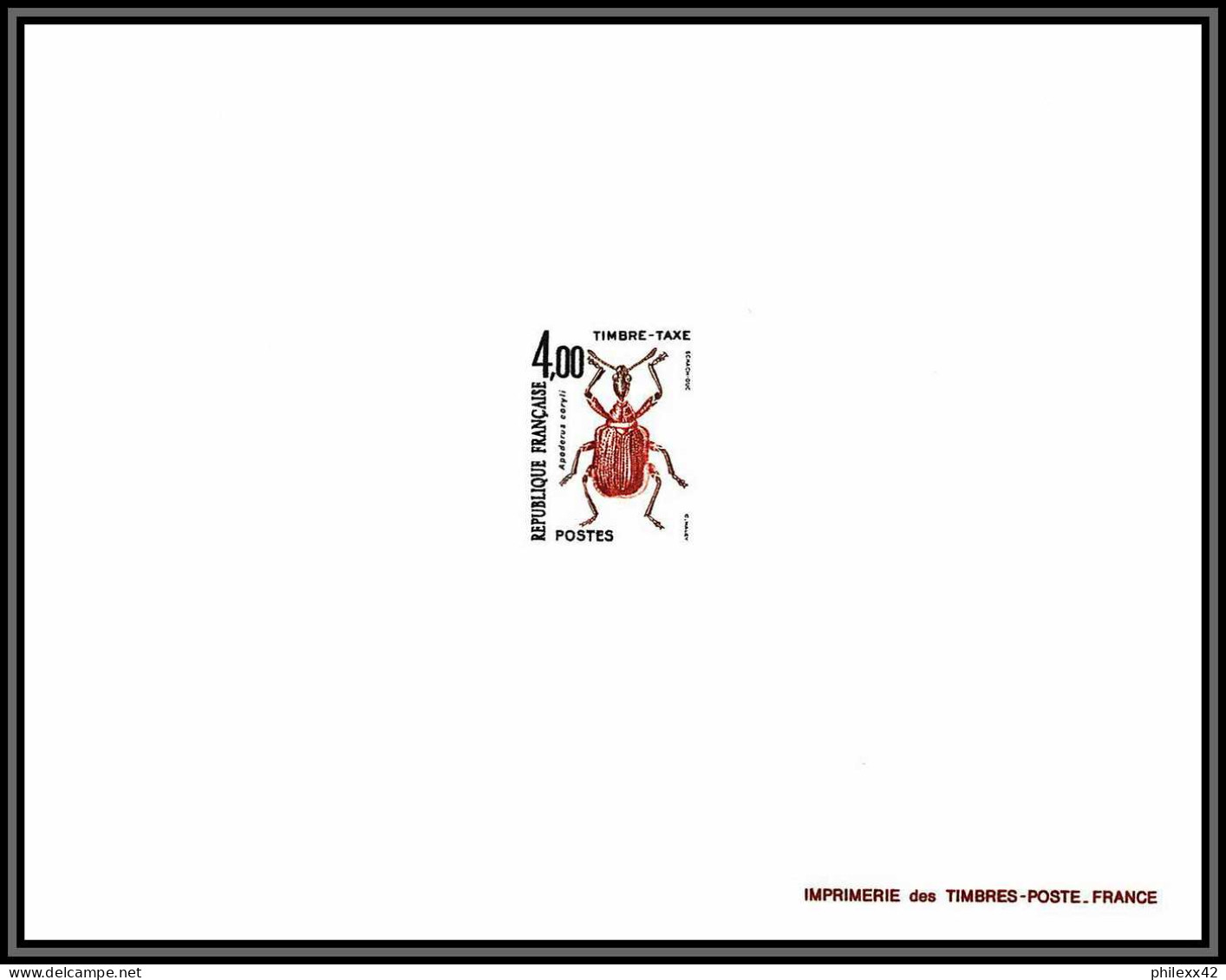 France Taxe N°103/108 Insectes Coleopteres Beetle Insects Epreuve + Essai Proof + Non Dentelé (imperf ** - 1981-1990