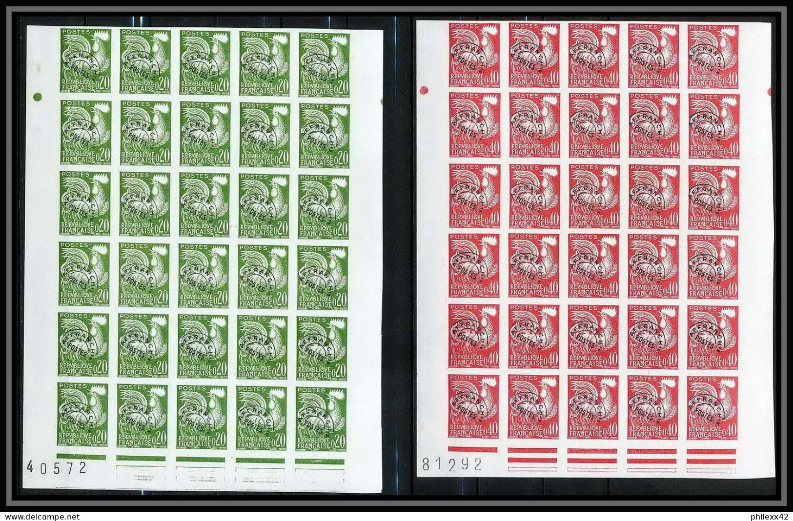 France Préoblitere PREO N°119 / 122 Cote 3000 Bloc 30 Coq Gaulois (french Rooster) Non Dentelé ** MNH Imperf DISCOUNT - 1951-1960