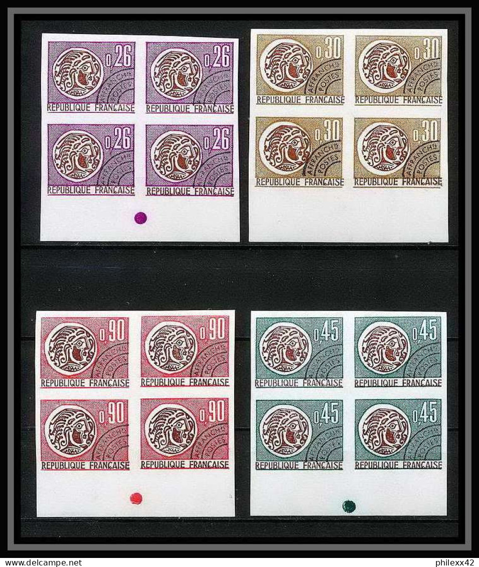 France Préoblitere PREO N°130 / 133 Bloc De 4 Cote 244 Monnaie Gauloise (coin) Non Dentelé ** MNH (Imperf) - 1971-1980