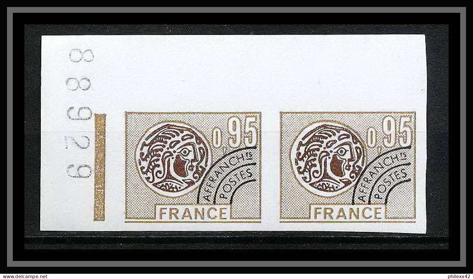 France Préoblitere PREO N°143 Paire Monnaie Gauloise Non Dentelé ** MNH (Imperf) - 1971-1980