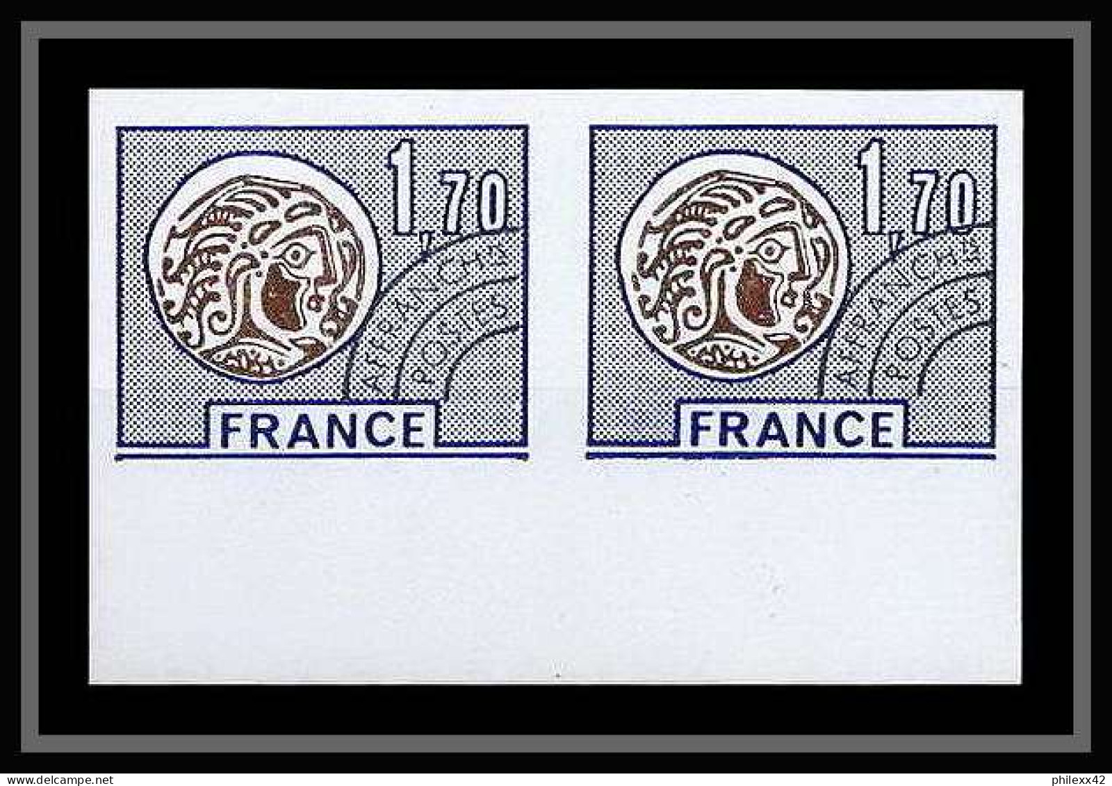 France Préoblitere PREO N°145 Paire Monnaie Gauloise Non Dentelé ** MNH (Imperf) - 1971-1980