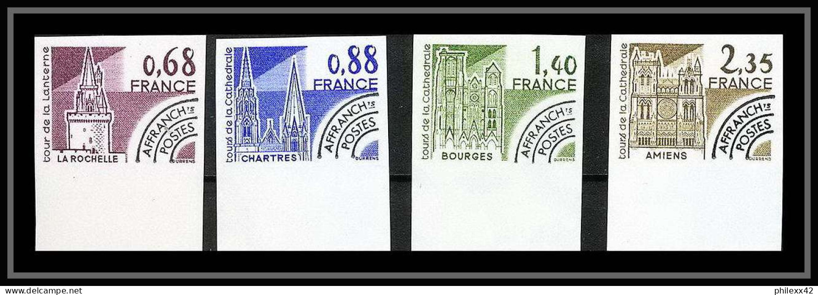 France Préoblitere PREO N°162 / 165 Monument Chateau Castle Non Dentelé ** MNH (Imperf) - 1971-1980