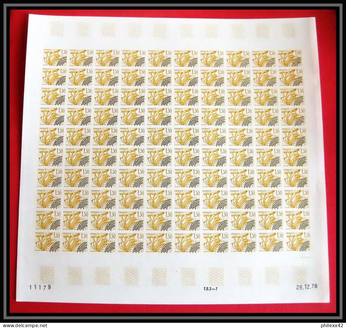 France Préoblitere PREO N°158/161 Champignons Mushroom Funghi Non Dentelé ** MNH Imperf Feuille Sheet Cote 12000.00 - 1971-1980