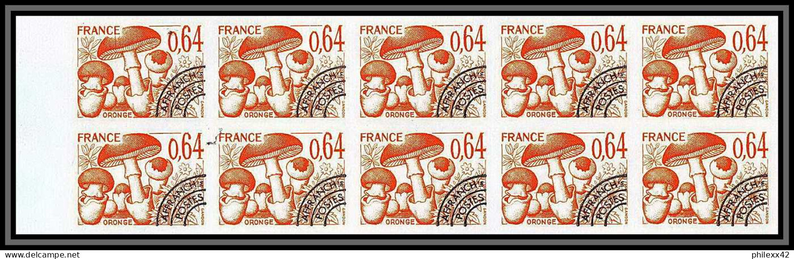France Préoblitere PREO N°158/161 Champignons Mushroom Funghi Bloc 10 Non Dentelé ** MNH Imperf Cote 1200 + - 1971-1980