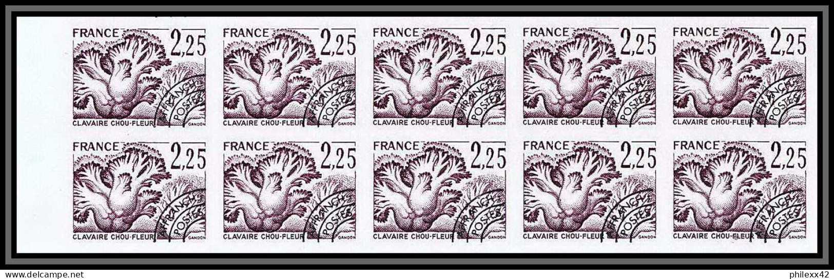 France Préoblitere PREO N°158/161 Champignons Mushroom Funghi Bloc 10 Non Dentelé ** MNH Imperf Cote 1200 + - 1971-1980