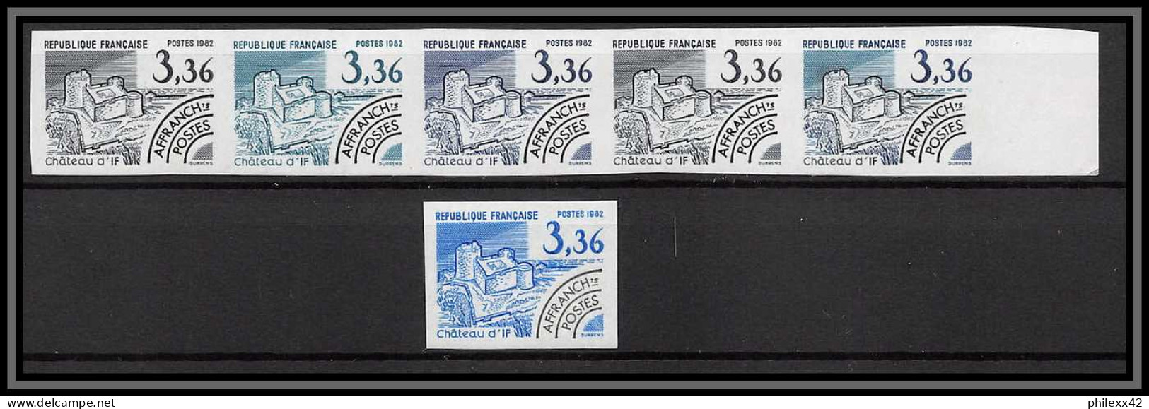 France Préoblitere PREO N°177 Chateau D'if Bouches Du Rhone Castle Lot De 6 Essai (trial Proof) Non Dentelé Imperf ** - 1981-1990