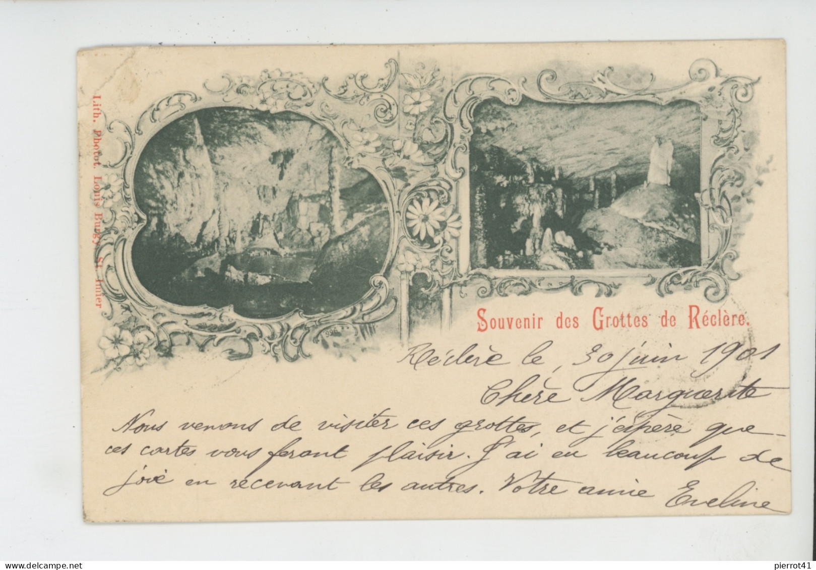 SUISSE - JURA - Souvenir Des Grottes De RÉCLÈRE (1901) - Réclère
