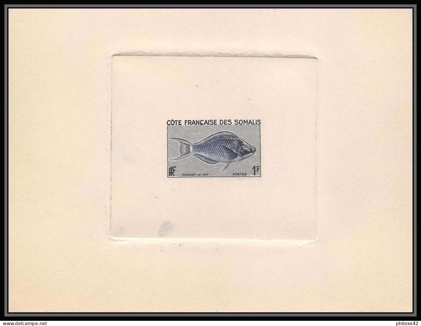 488/ Lot De 2 Epreuve D'artiste (artist Proof) Cote Francaise Des Somalis Y&t 292 Poissons Fish Poisson Perroquet De Mer - Otros & Sin Clasificación