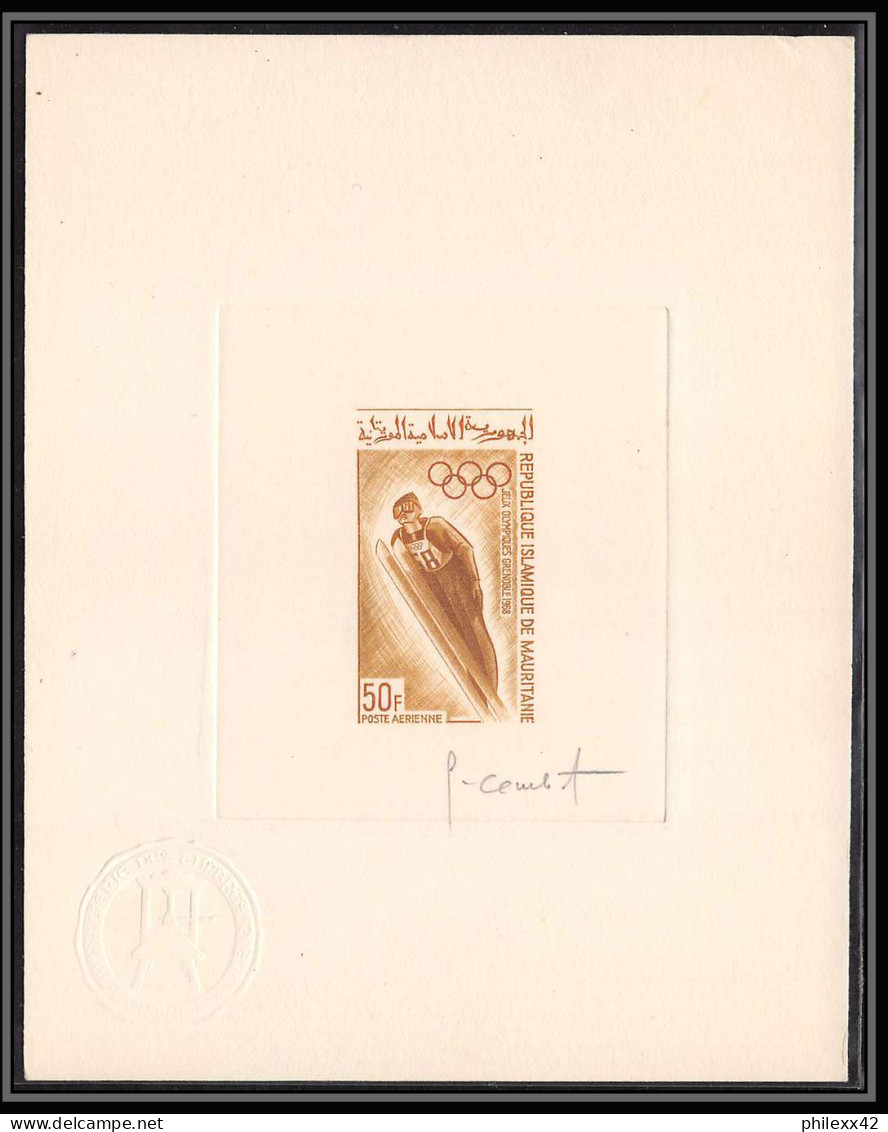 650a Epreuve D'artiste Artist Proof Mauritanie Y&t 75 Jeux Olympiques (olympic) Grenoble 68 Signe (signed Autograph) Ski - Winter 1968: Grenoble