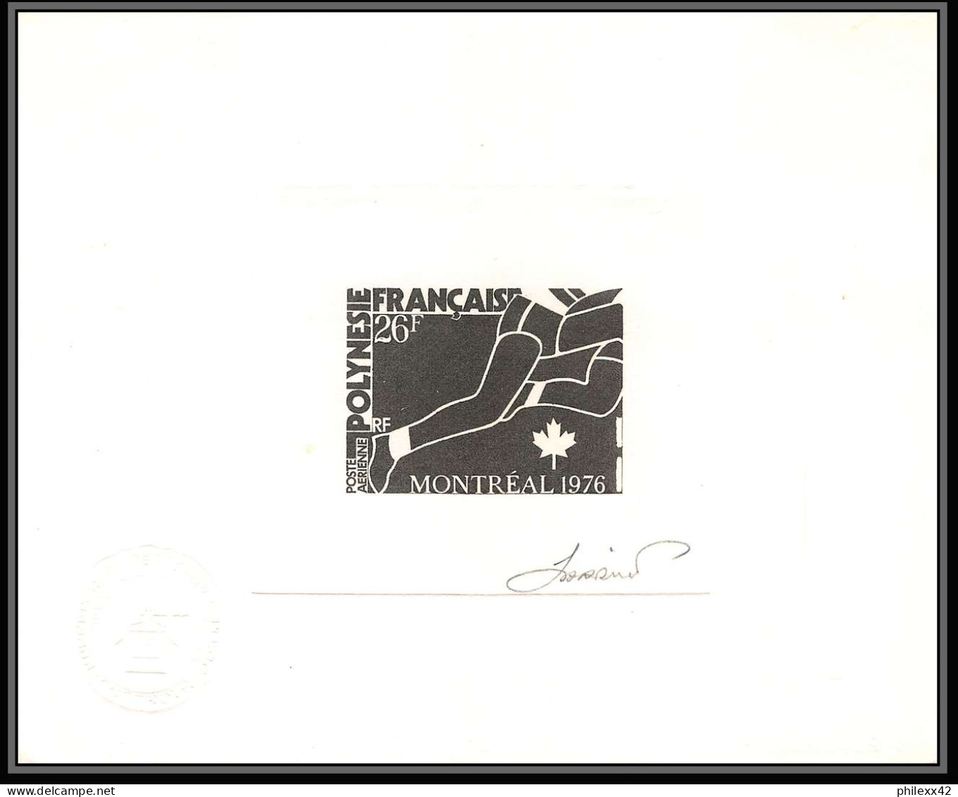 661 Epreuve D'artiste Artist Proof Polynesie 110/112 Jeux Olympiques Olympic Games Montreal 76 Signe (signed Autograph) - Non Dentelés, épreuves & Variétés