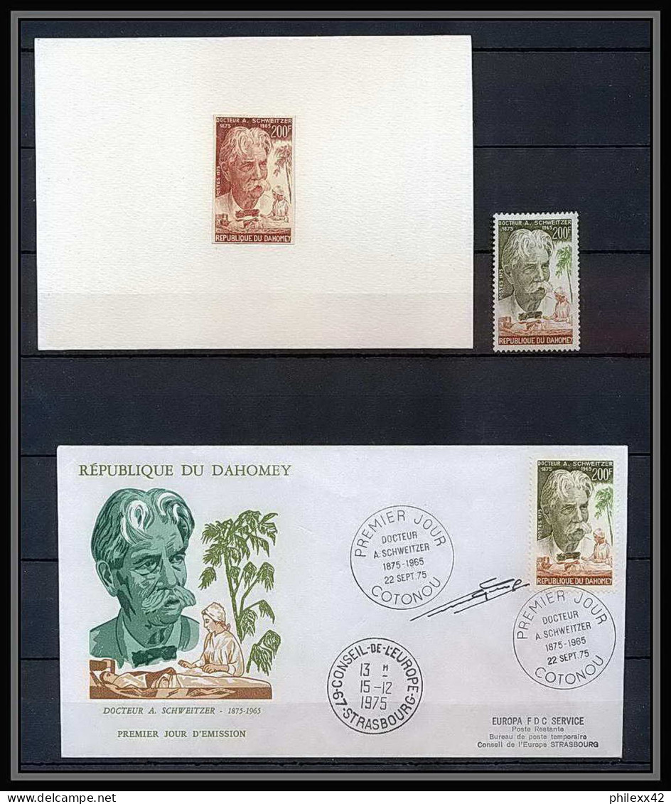 2211 Dahomey Docteur Albert Schweitzer Epreuve D'artiste Artist Proof N°355 Signe Eugene Lacaque  - Albert Schweitzer