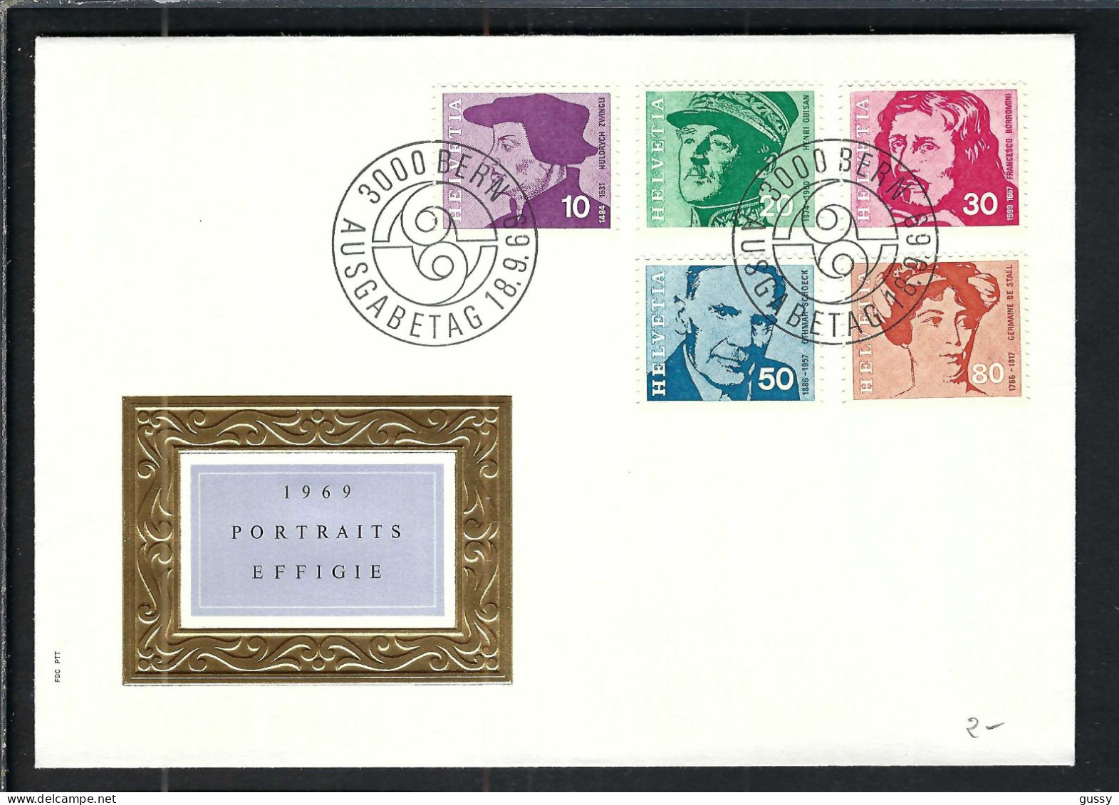 SUISSE Ca.1969: FDC "Effigies" - FDC