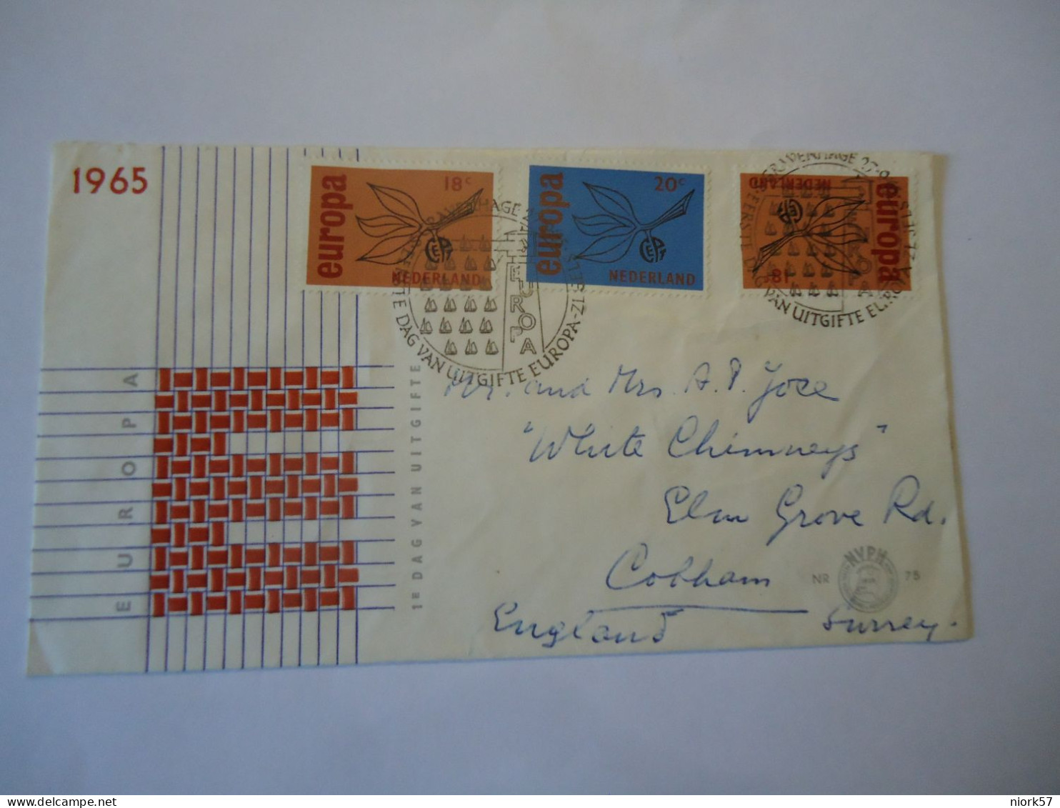 NETHERLANDS  COVER    EUROPA 1965 POSTED - 1965