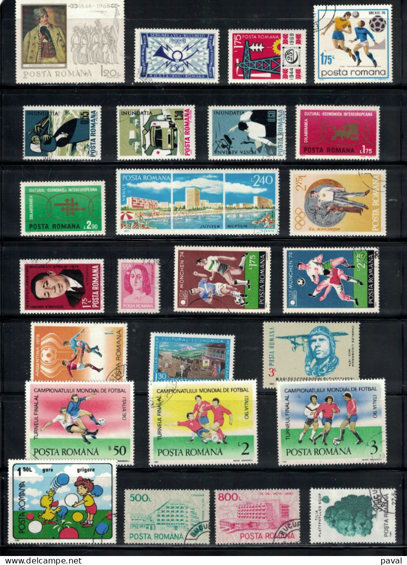 LOT DE 59 TP EN MAJORITE OBLITERES, ROUMANIE, BONNE COTE , TOUTES EPOQUES. - Collections