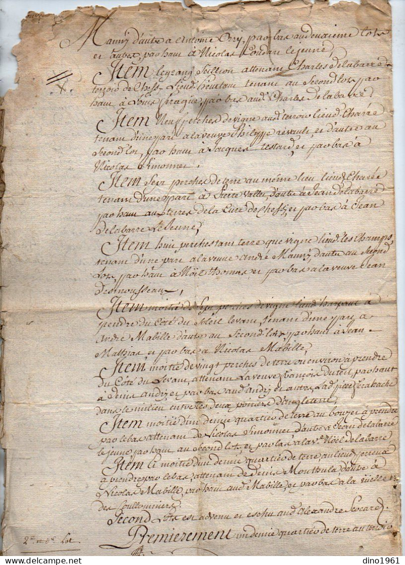 VP22.977 - Cachet De Généralité De PARIS / LAGNY - Acte De 1750 - Partage - Succession SCOCARD De CHESSY ( 77 ) - Algemene Zegels