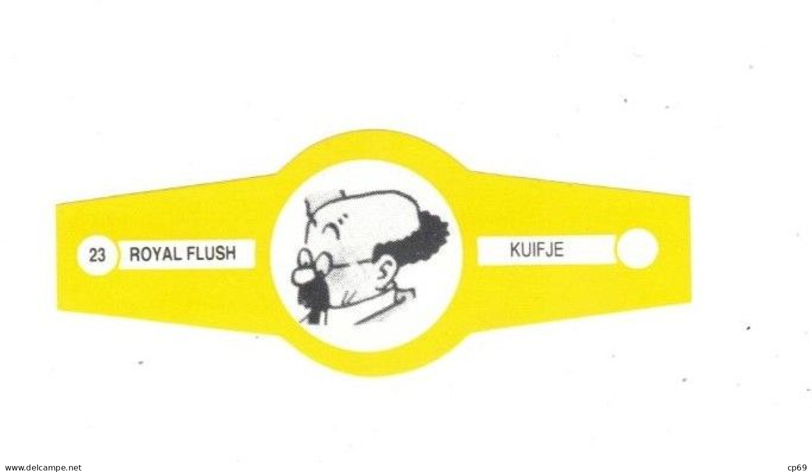 23) Bague De Cigare Série Tintin Jaune Blanche Royal Flush Kuifje Professeur Tournesol En Superbe.Etat - Objets Publicitaires