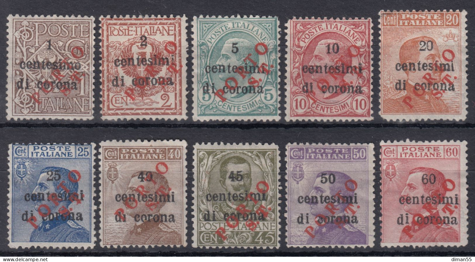 ITALIA - TRENTINO - Porto BZ3/133-142 - Cv 515 Euro - Linguellati - MH*  Serie Completa - Trente