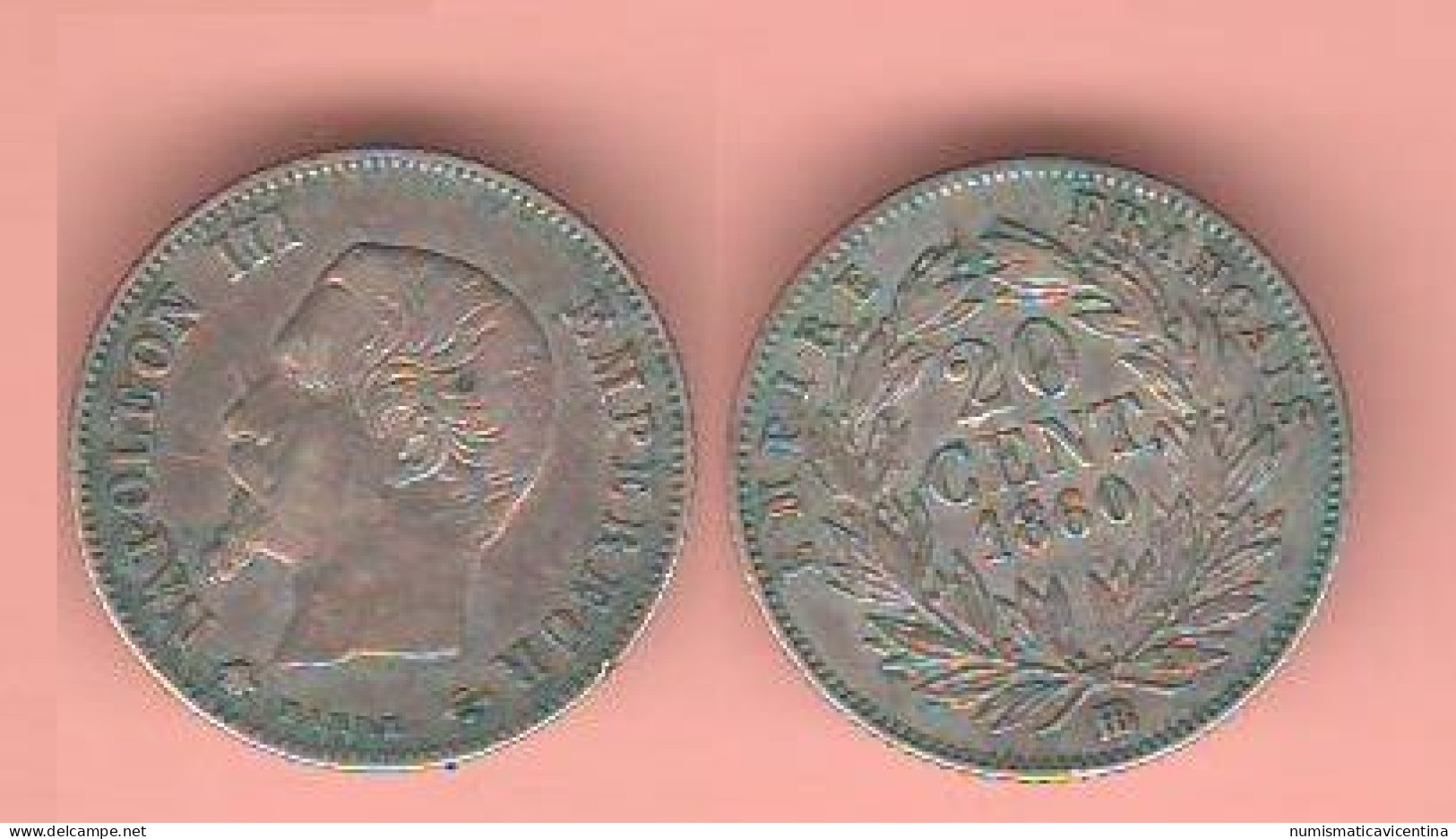 Francia 20 Centimes 1860 BB Strasbourg Mint France - 20 Centimes