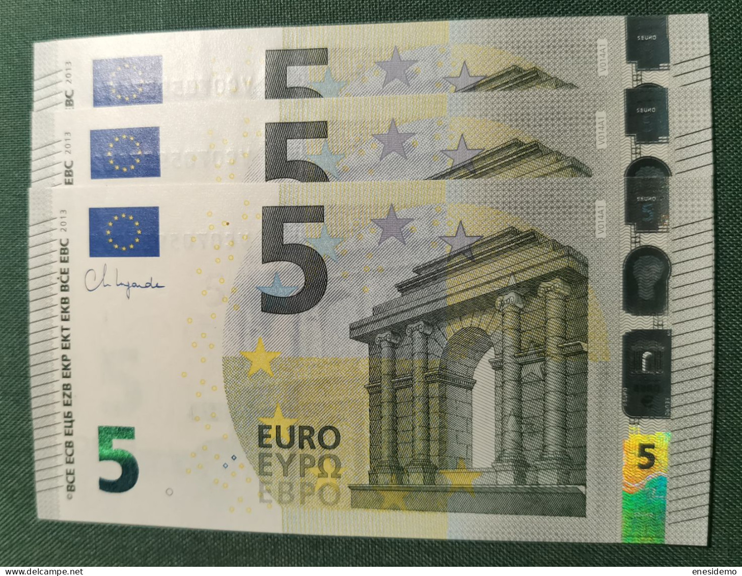 5 EURO SPAIN 2013 LAGARDE V014A1 VC CORRELATIVE TRIO SC FDS UNCIRCULATED PERFECT - 5 Euro