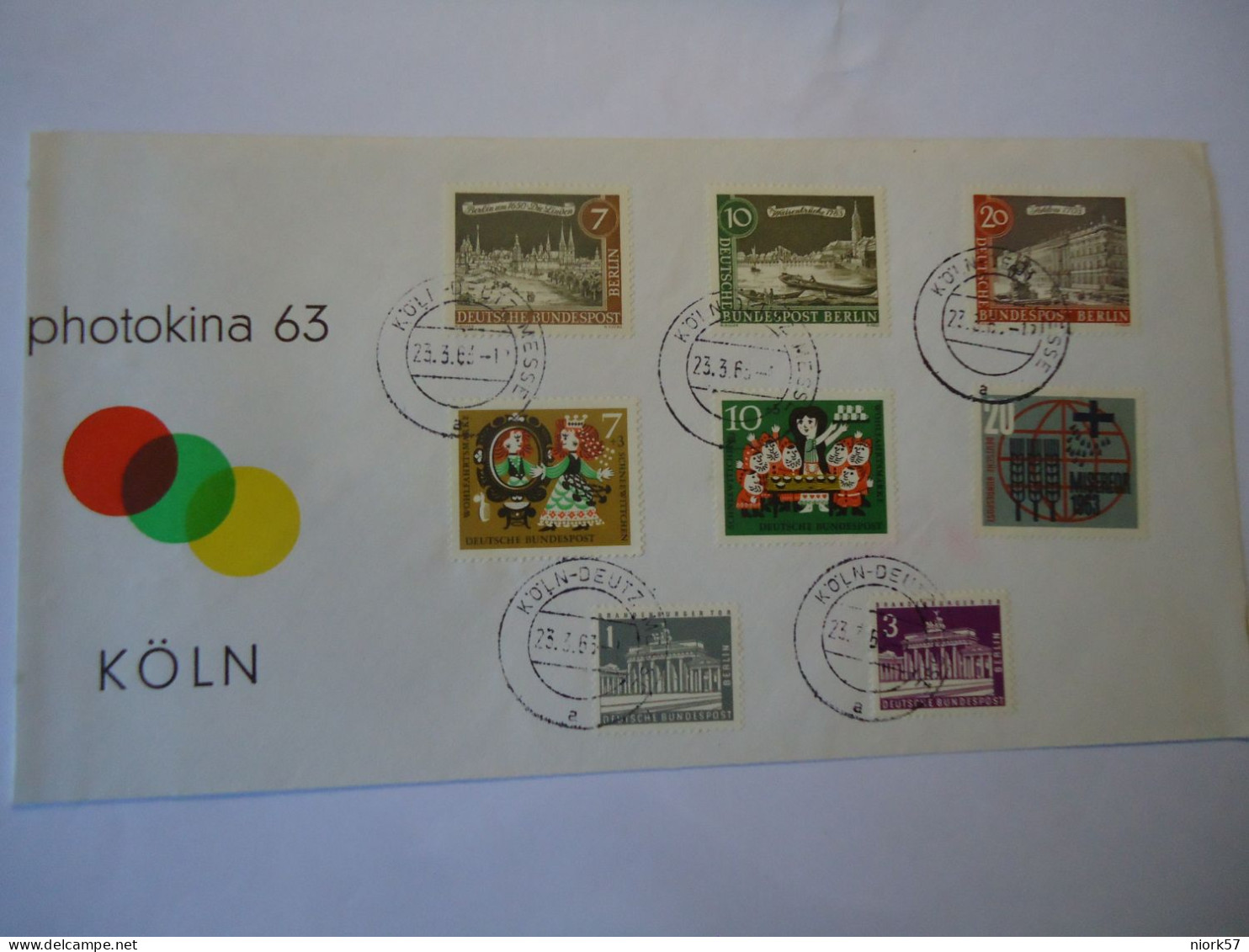 GERMANY  BERLIN   PHOTOKINA  63  COVER   1963  KOLN 8 STAMPS - 1948-1970