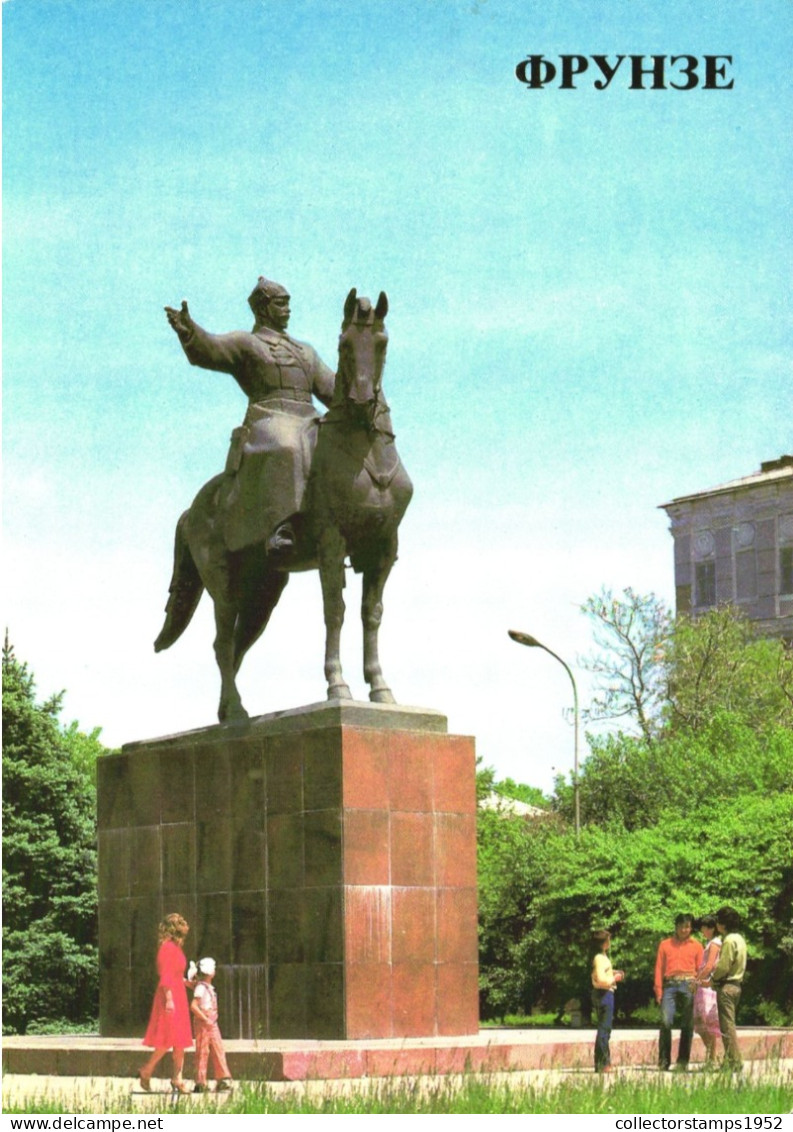 BYSHKEK, FRUNZE, MONUMENT, STATUE, ARCHITECTURE, KYRGYZSTAN, POSTCARD - Kirguistán