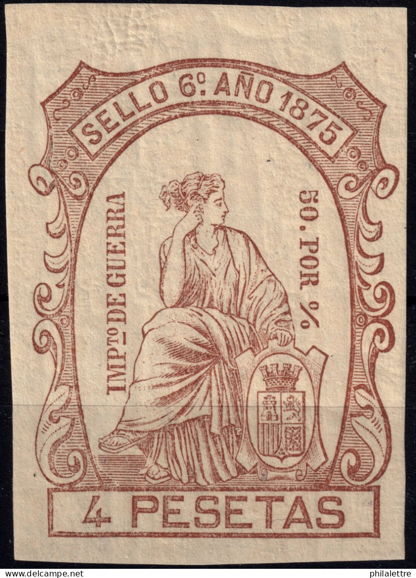 ESPAGNE / ESPANA / SPAIN - 1875 - Sellos Fiscales (PÓLIZAS) 4P Castaño Amarillo Ed.166 - Nuevo** - Fiscaux