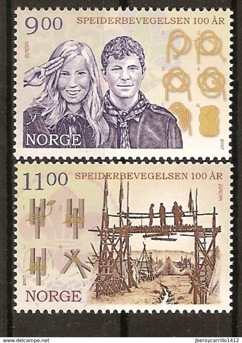 NORUEGA/ NORWAY/ NORVÉGE/ NORWEGEN  -EUROPA  2007-" A CENTENARY SCOUT -EUROPA-CEPT"-   SERIE De 2 V. - 2007