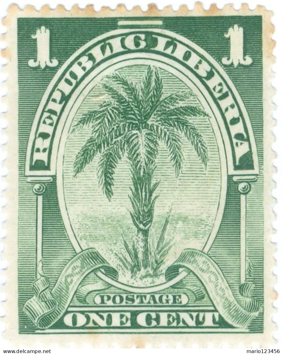 LIBERIA, FLORA, PALME, 1900, FRANCOBOLLI NUOVI (MLH*) Mi:LR 55a, Scott:LR 55, Yt:LR 51 - Liberia