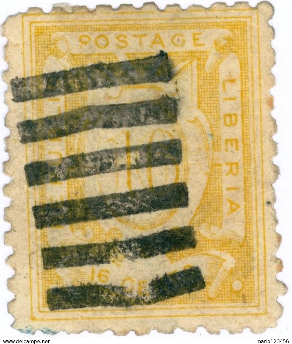 LIBERIA, NUMERAL, 1886, FRANCOBOLLI USATI Mi:LR 24, Scott:LR 30, Yt:LR 24 - Liberia