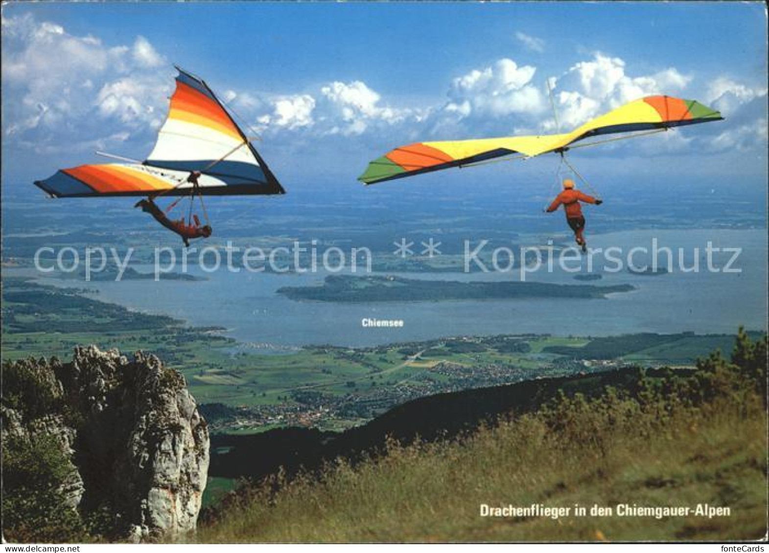 72194371 Drachenflug Drachenflieger Chiemgauer-Alpen  Flug - Parachutting