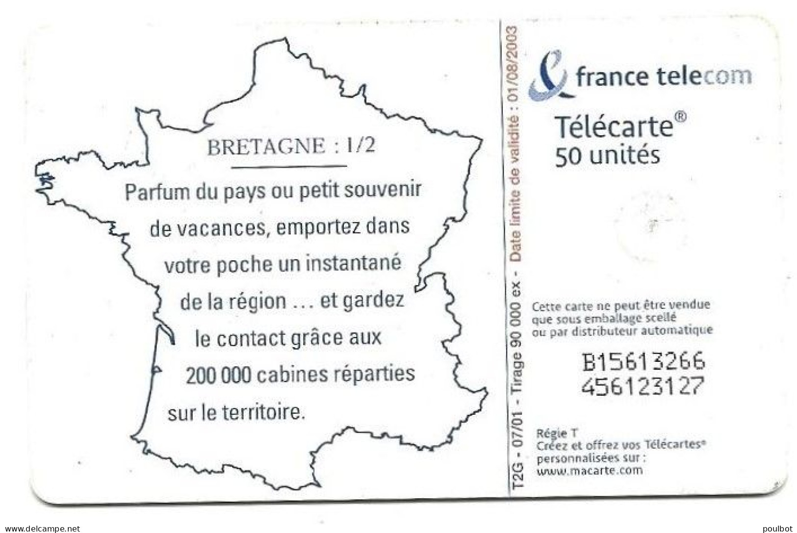 Télécarte F1162 Bretagne  07 / 01 - 2001