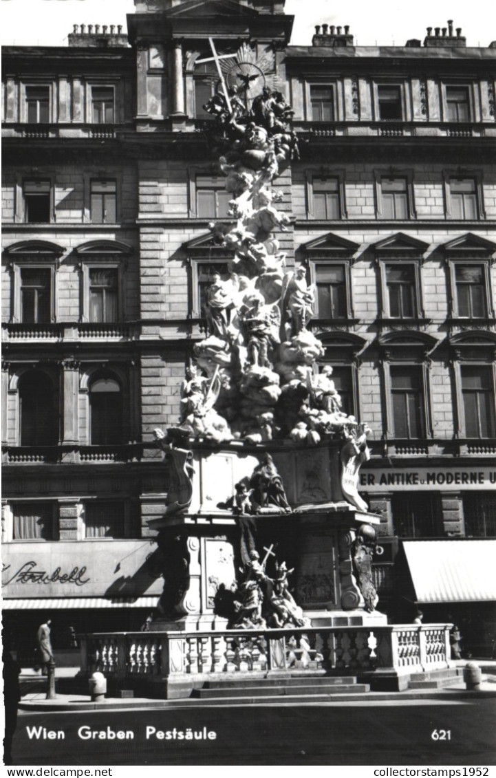 VIENNA, GRABEN PLAGUE COLUMN, STATUE, ARCHITECTURE, AUSTRIA, POSTCARD - Belvedere