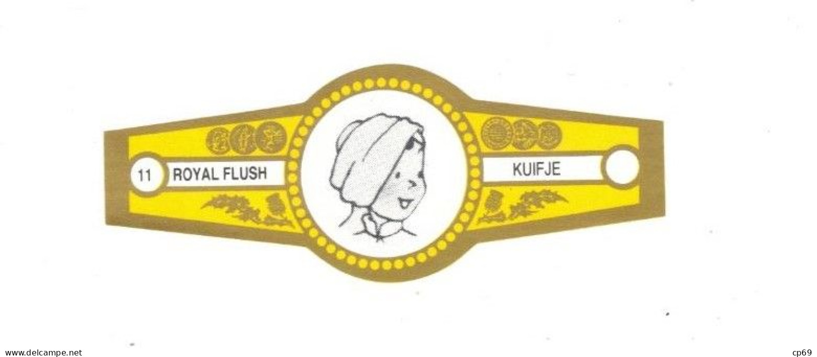 11) Bague De Cigare Série Tintin Jaune Dorée Royal Flush Kuifje Abdallah En Superbe.Etat - Objetos Publicitarios