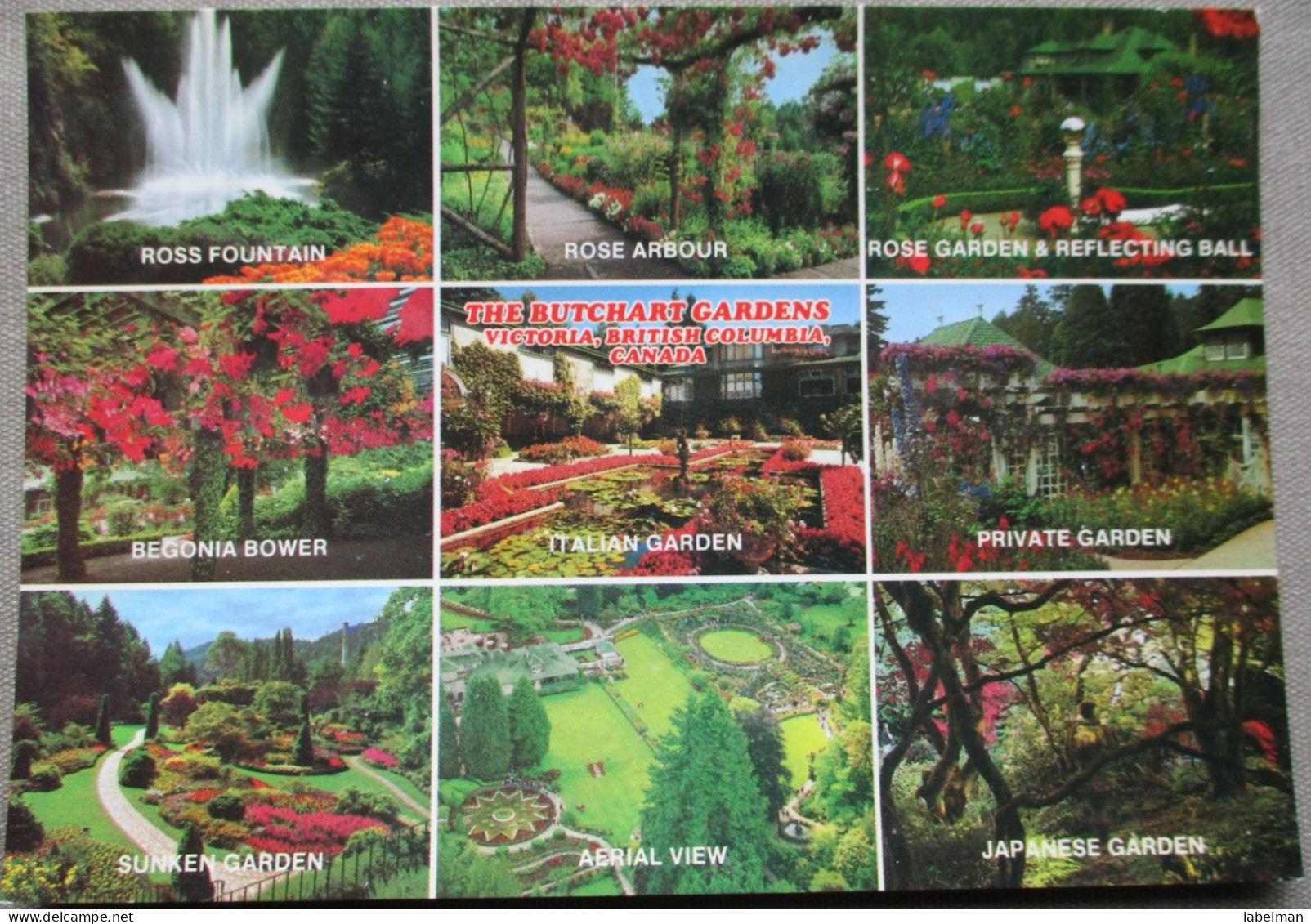 CANADA BRITISH COLUMBIA VICTORIA BUTCHART GARDENS CARD POSTKARTE ANSICHTSKARTE CARTOLINA POSTCARD CARTE POSTALE - Huntsville