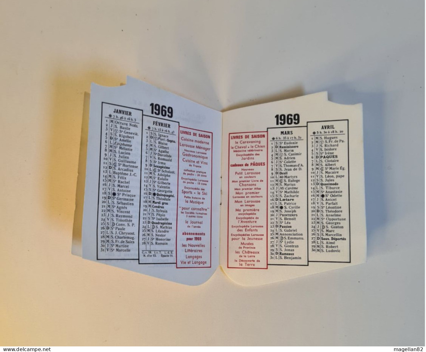 Ancien  Calendrier. Petit Larousse. Dictionairee. Année 1969. Publicité Librairie Deloche Montauban. Tarn & Garonne. 82 - Small : 1961-70