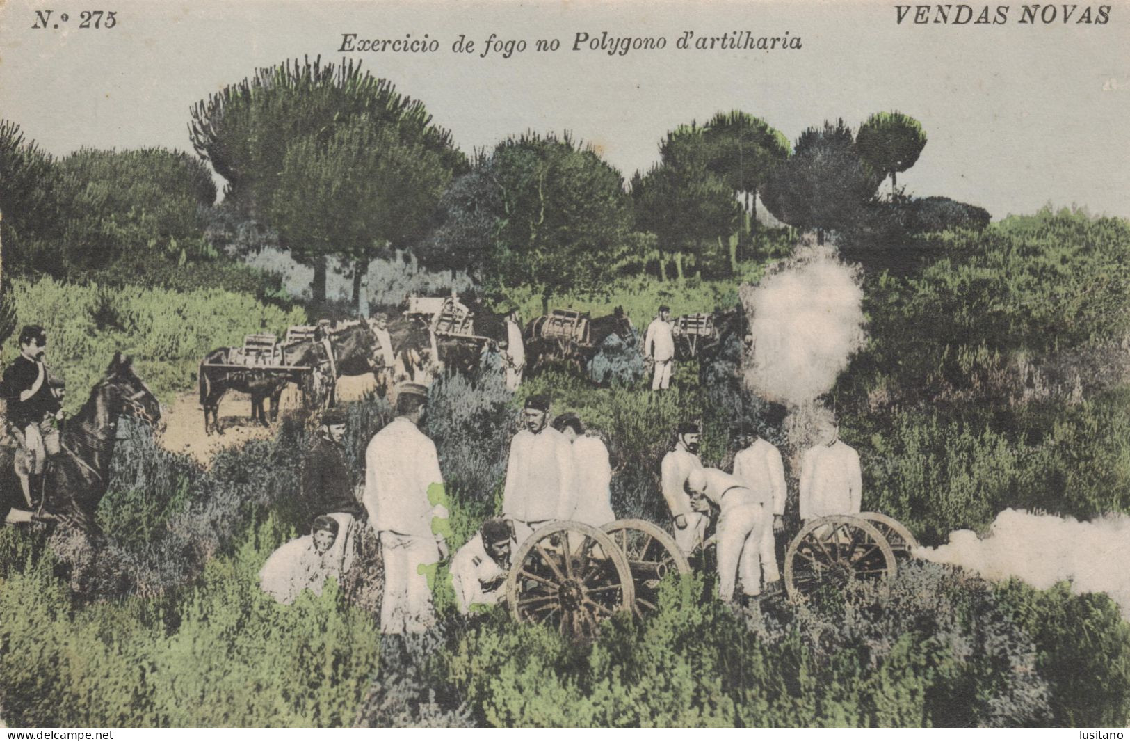 VENDAS NOVAS EXERCÍCIO DO FOGO D'ARTILHARIA NO POLYGONO - MILITARES - PORTUGAL - SELO 1908 - Evora