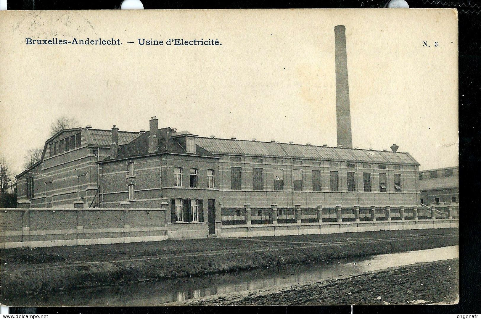 Carte écrite 1914 : Usine D'Electricité - Anderlecht