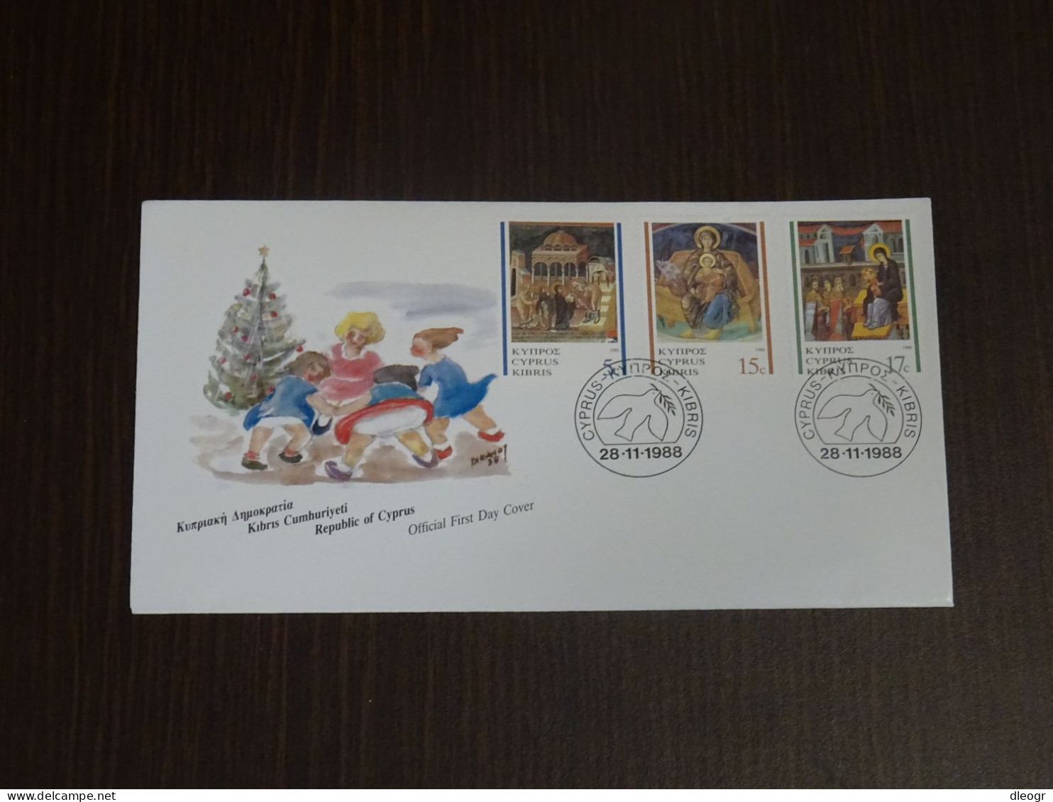 Cyprus 1988 Christmas FDC - Covers & Documents