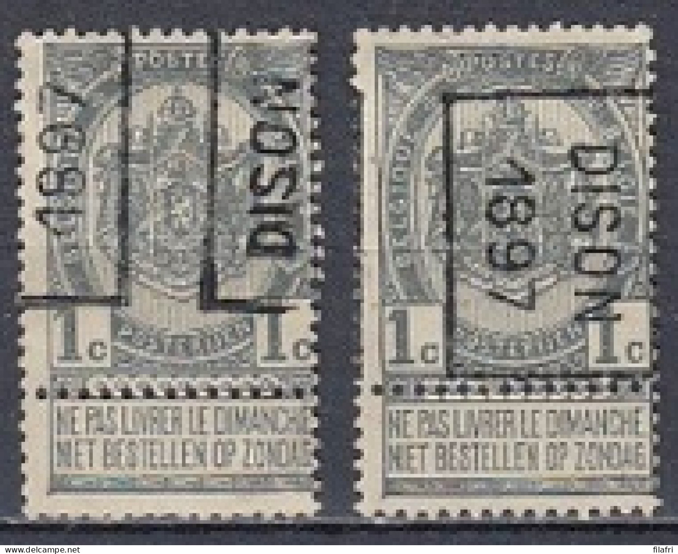 95 Voorafstempeling Op Nr 53 - DISON 1897 - Positie A & B - Roller Precancels 1894-99