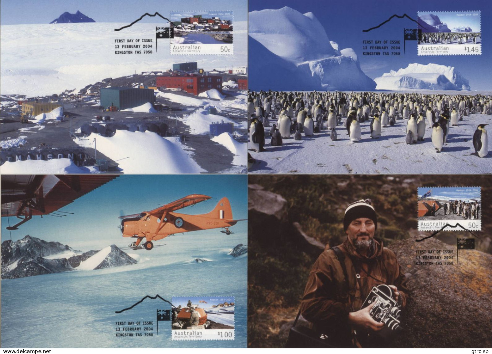 Antarctique Australien. Base Mawson. Quatre Cartes Premier Jour. Antarctic - Briefe U. Dokumente