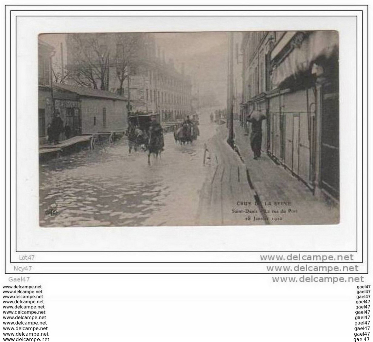 CPA - Saint Denis - Crue De La Seine - La Rue Du Port - 18 Janvier 1910 - (ref 1149) - Überschwemmungen