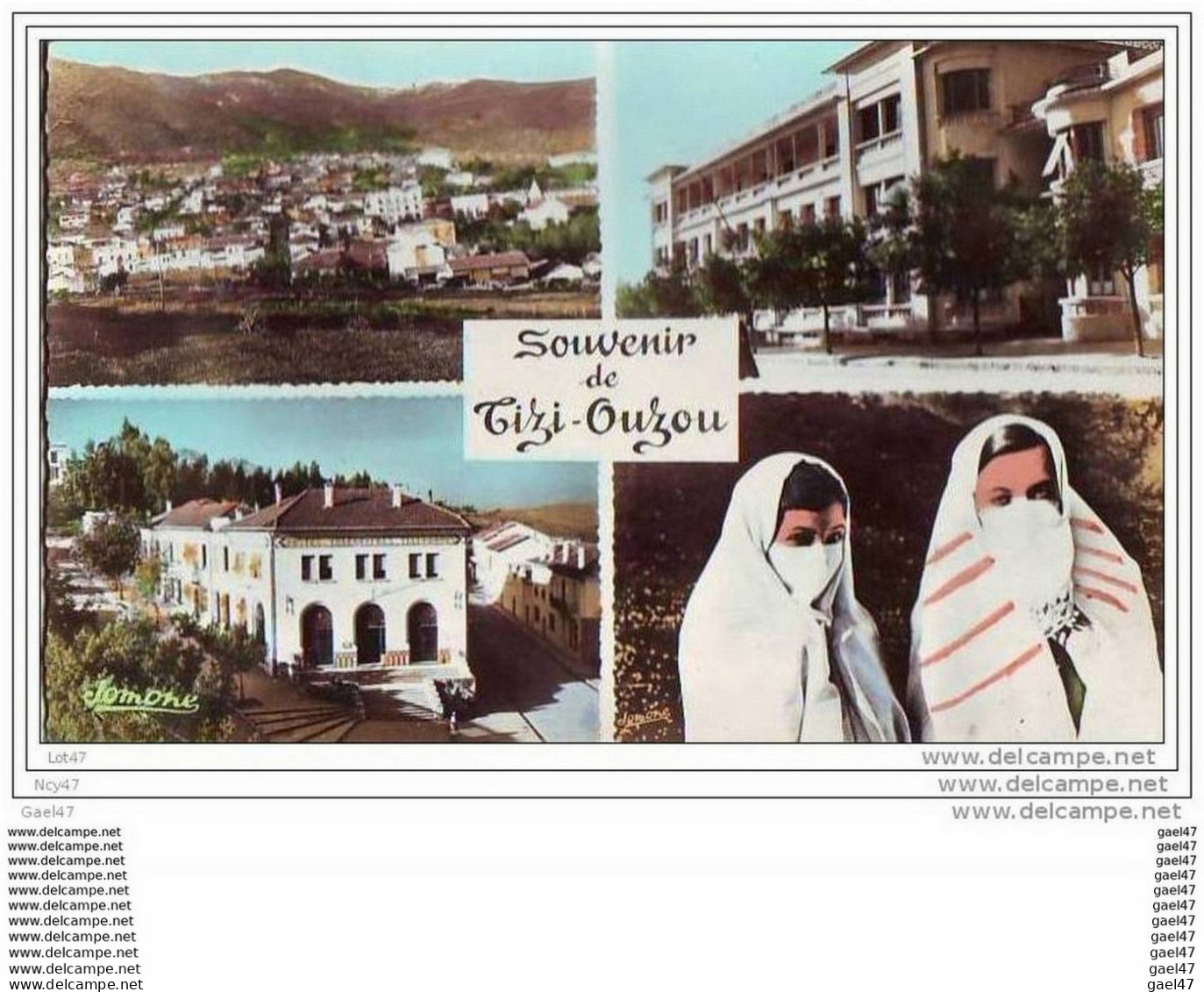 CPA - Souvenir De Tizi-ouzou - Algérie - Multivue - La Gendarmerie - La Poste -  (ref 1436) - Tizi Ouzou