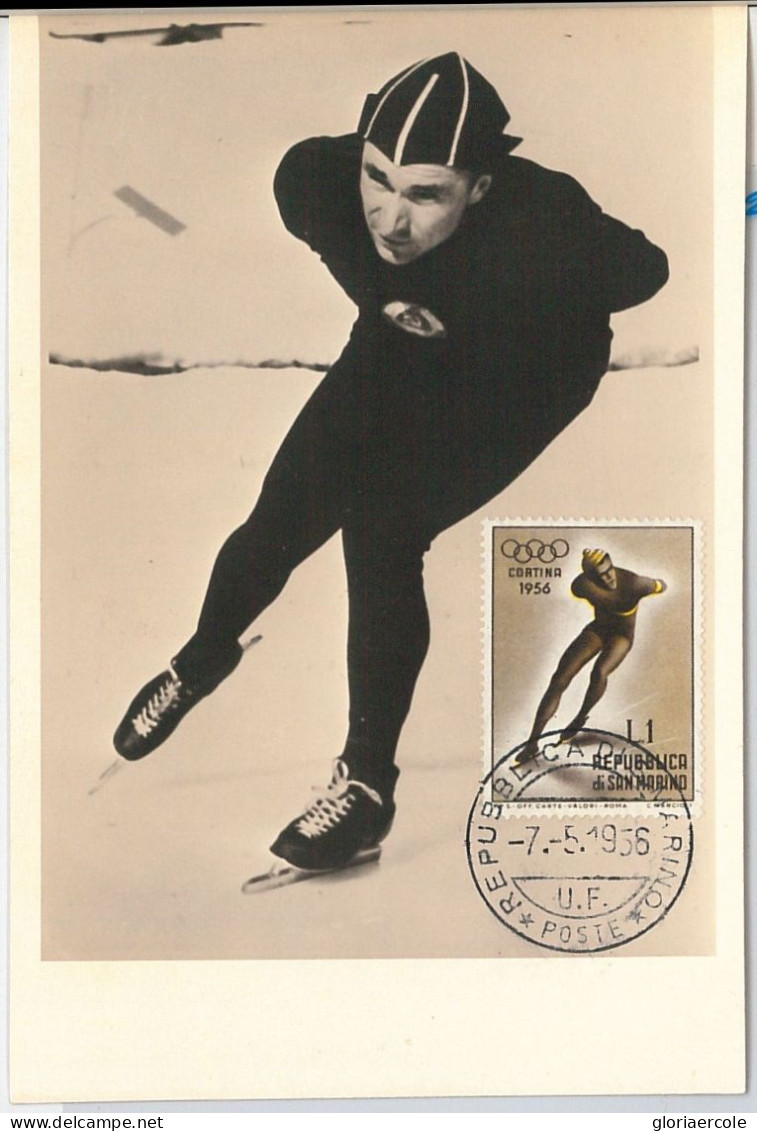 51266 - SAN MARINO - MAXIMUM CARD - 1956 Winter Olympic Games SPEED Ice SKATING - Hiver 1956: Cortina D'Ampezzo