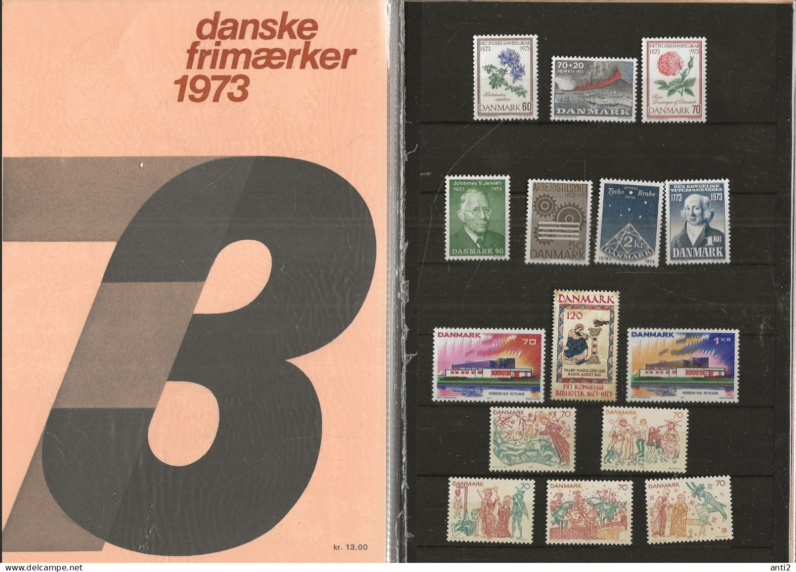 Denmark 1973 Year Set Of All Stamps Issued 1973   Mi 540-554 MNH(**) - Unused Stamps