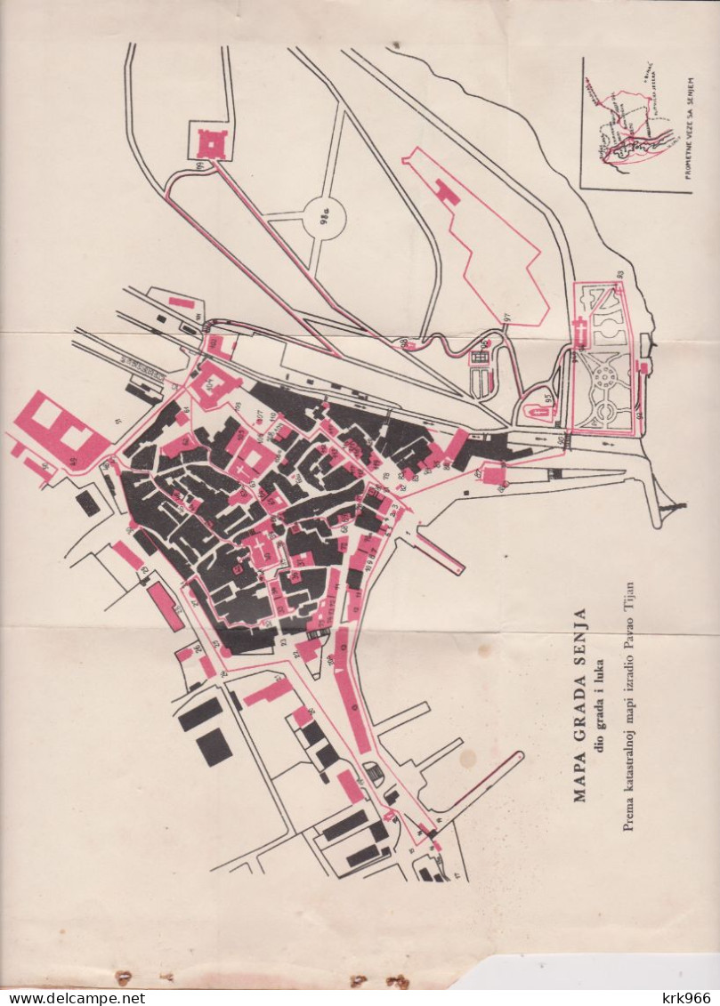 CROATIA SENJ 1931 CITY MAP - Carte Topografiche