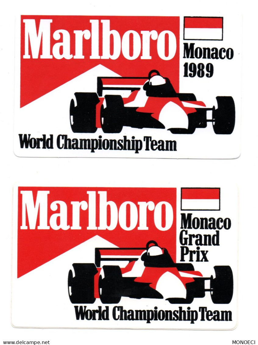 MONACO -- MONTE CARLO -- 2 Autocollants F 1 Monaco 1989 Et Monaco Grand Prix - World Championship Team - Automobile - F1